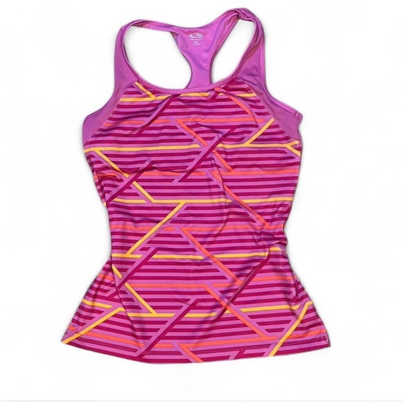 Champion Pink and Yellow Striped Tank Top - Picture 1 of 2